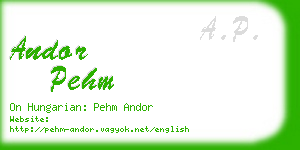 andor pehm business card